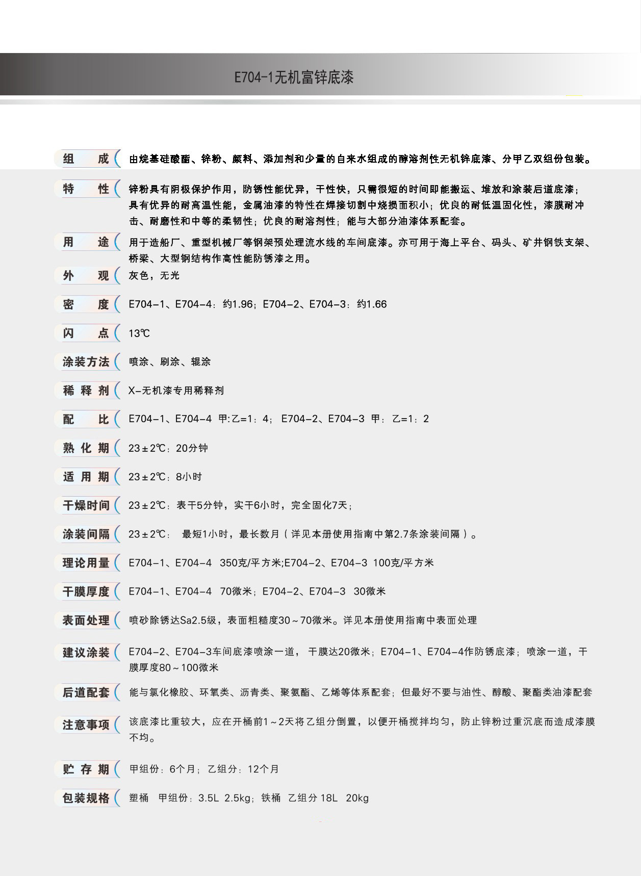 無(wú)機(jī)富鋅底漆